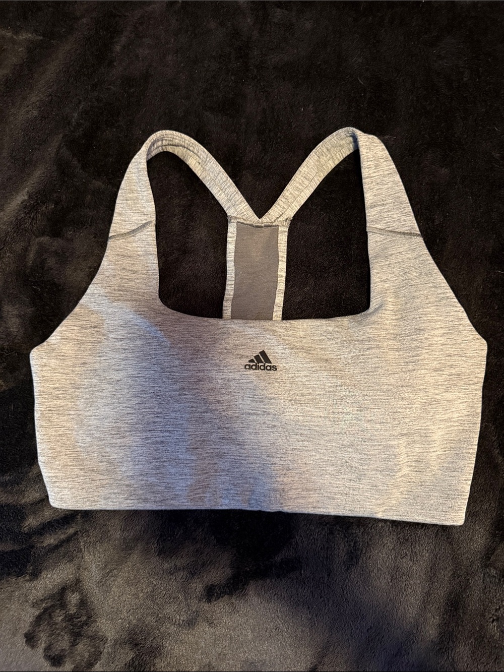 adidas Heather Gray Racerback Sports Bra Top